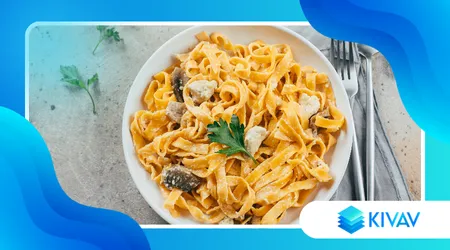 Fettuccine con Funghi e Panna