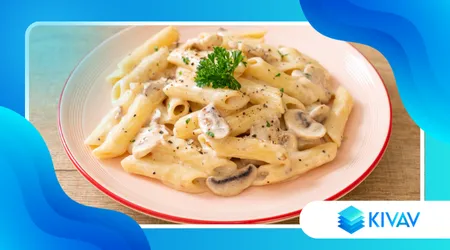 Fettuccine con Funghi e Panna