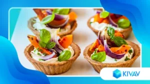 Antipasti italiani moderni in mini porzioni stile aperitivo