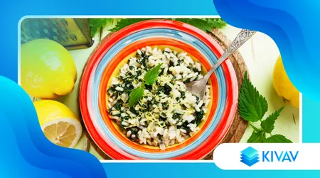 Risotto agrumato moderno con limone e basilico fresco