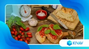Bruschette con stracciatella, pomodorini confit e basilico fresco